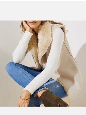 Loft Cream Faux-fur & Shearling Vest